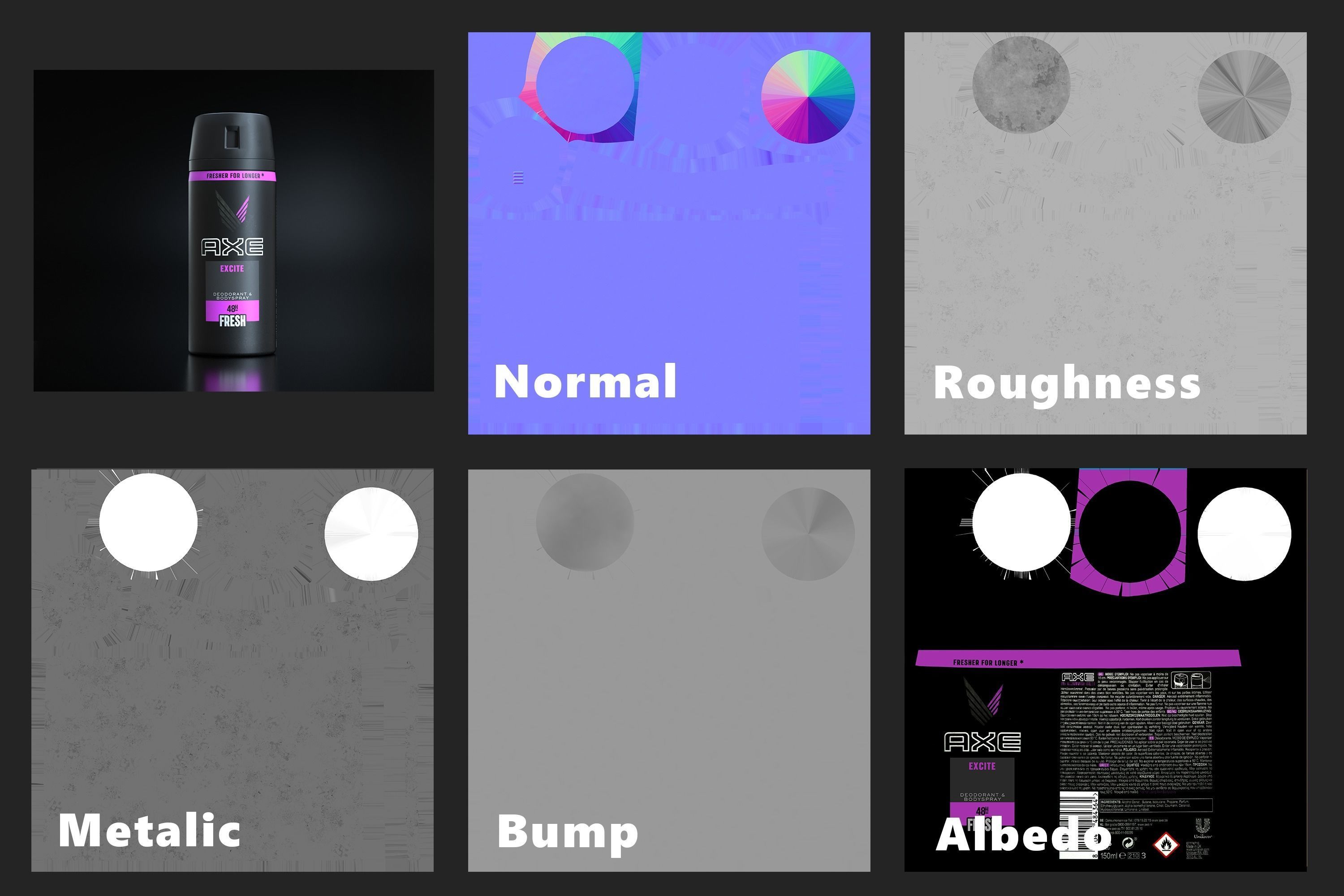 Axe Deodorant aerosol Pack 3D Model Collection_9