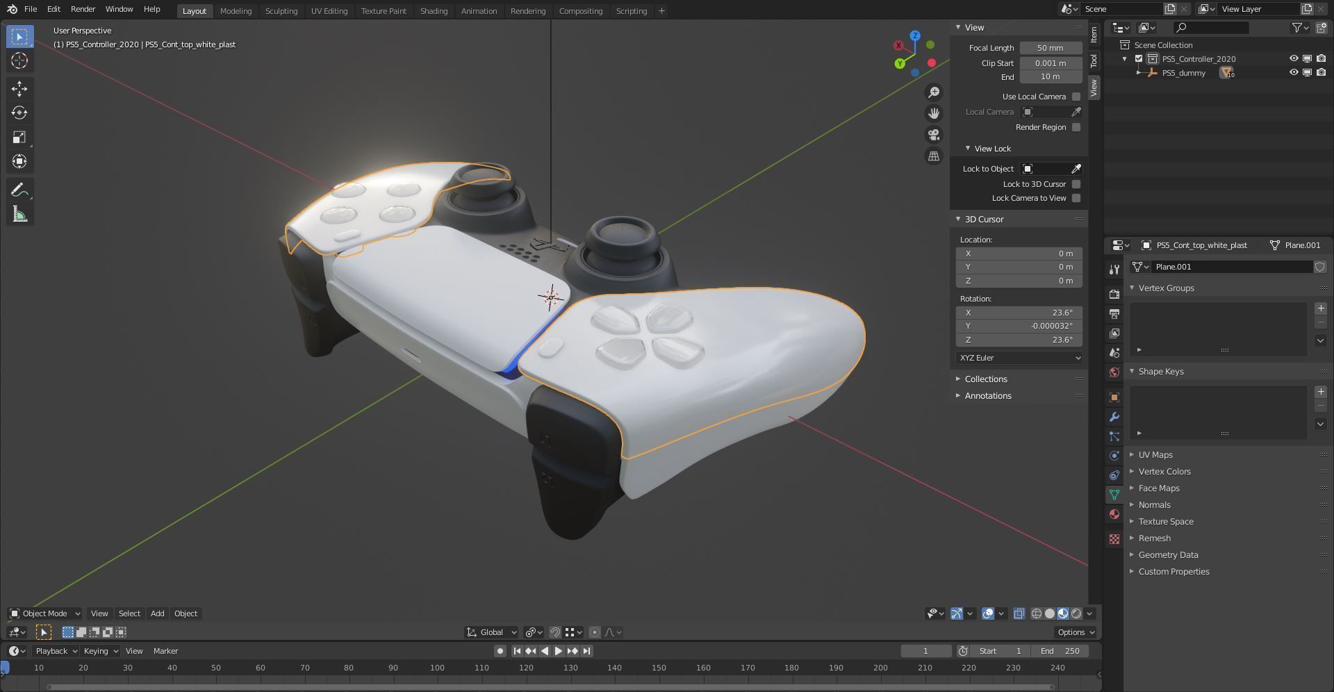 PS5 Playstation 5 Controller High Quality 3D Model 3D model_16