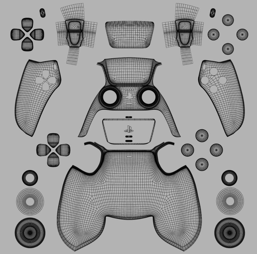 PS5 Playstation 5 Controller High Quality 3D Model 3D model_15