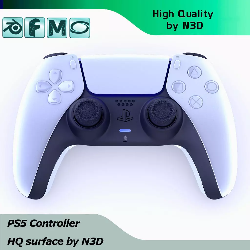 PS5 Playstation 5 Controller High Quality 3D Model 3D model_0