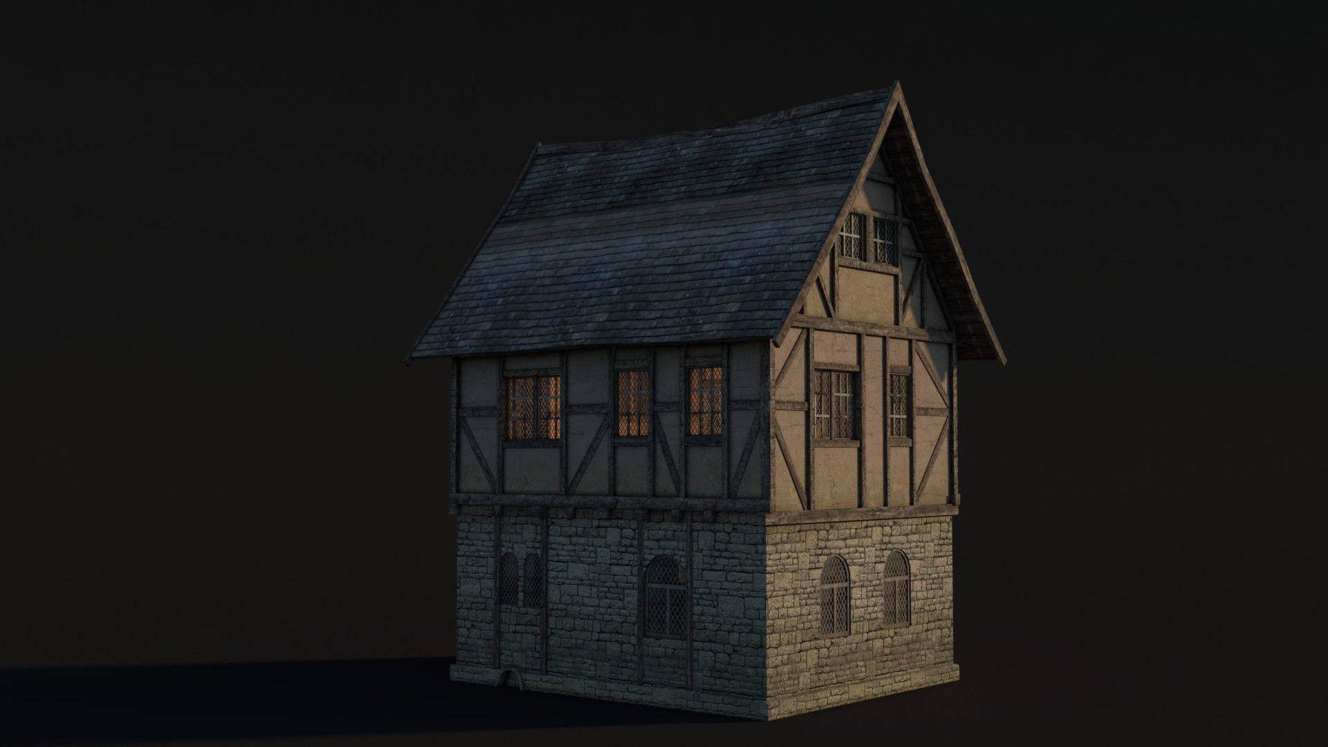 Fantasy Medieval House 05 3D model_4