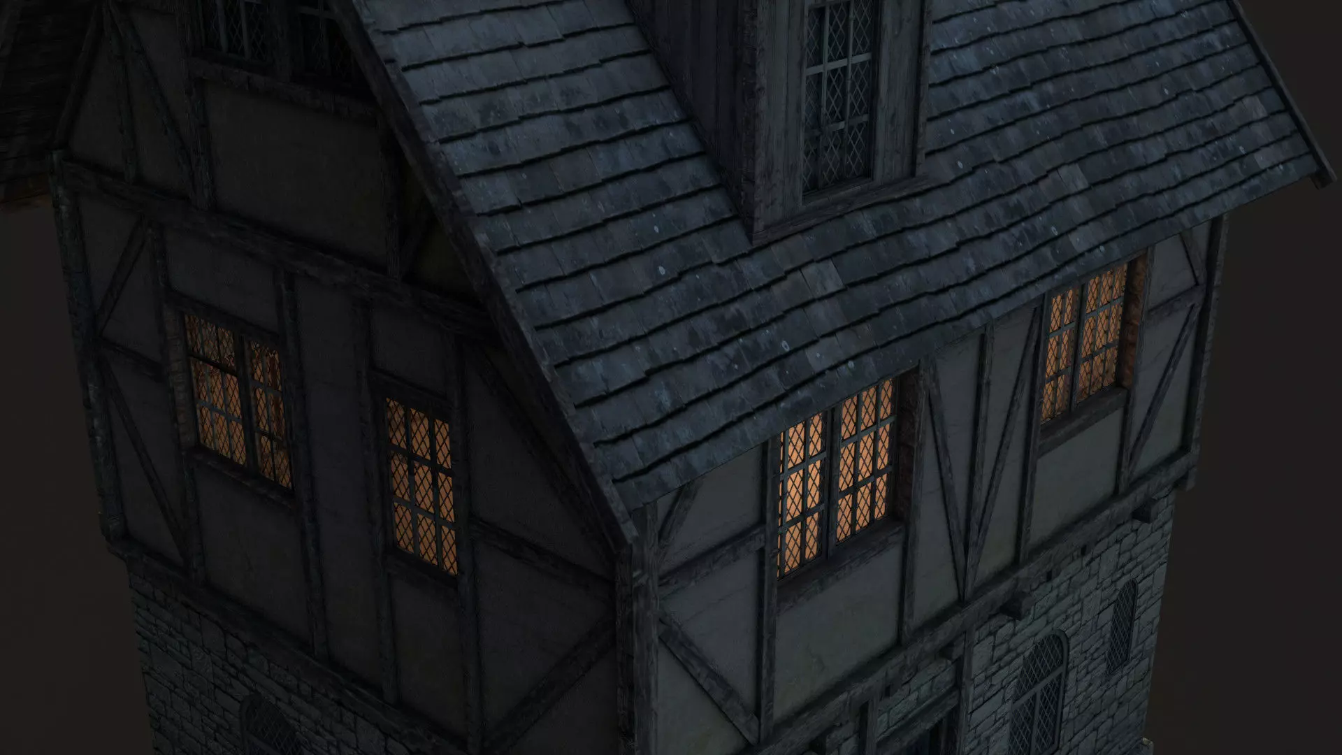 Fantasy Medieval House 05 3D model_0