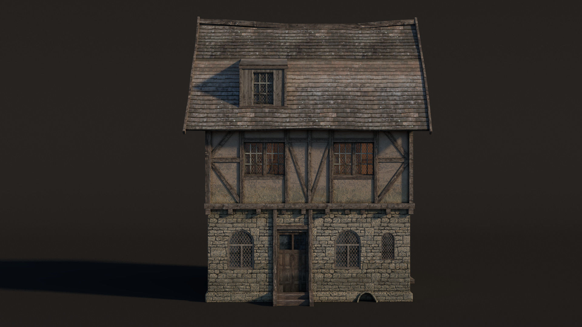 Fantasy Medieval House 05 3D model_1