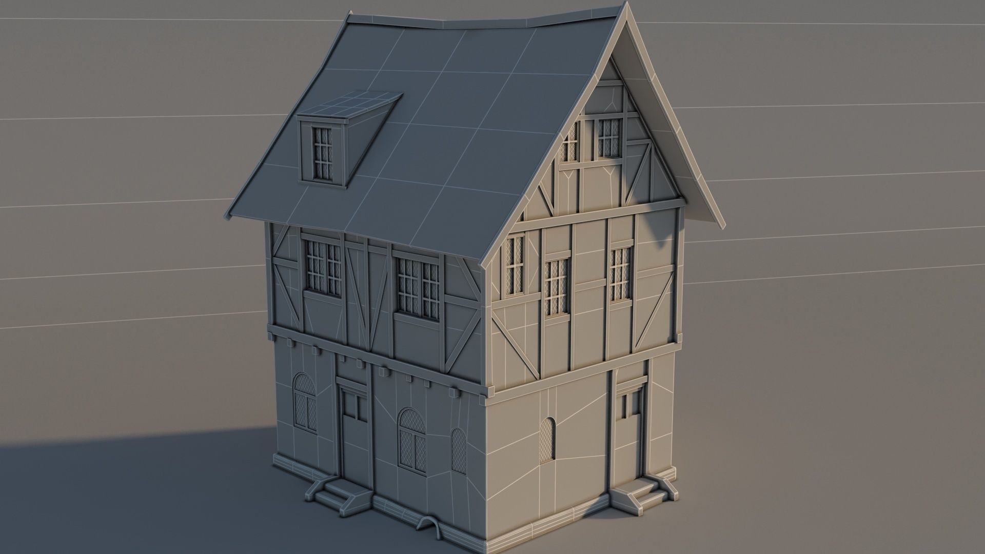 Fantasy Medieval House 05 3D model_7
