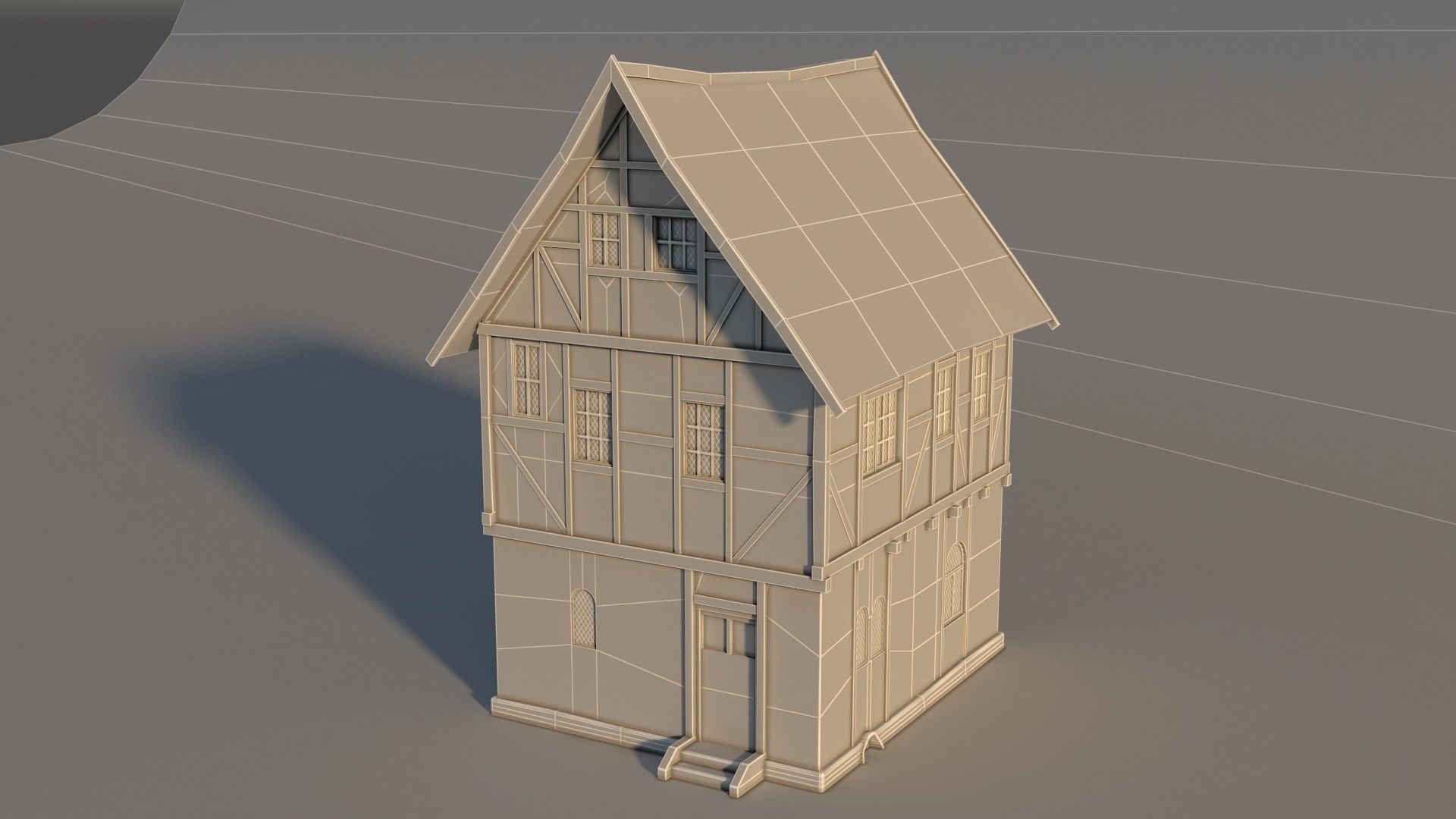 Fantasy Medieval House 05 3D model_9