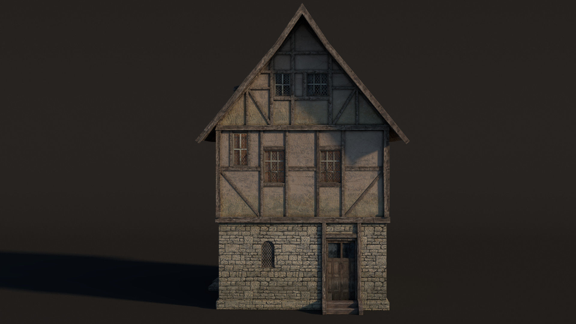 Fantasy Medieval House 05 3D model_5