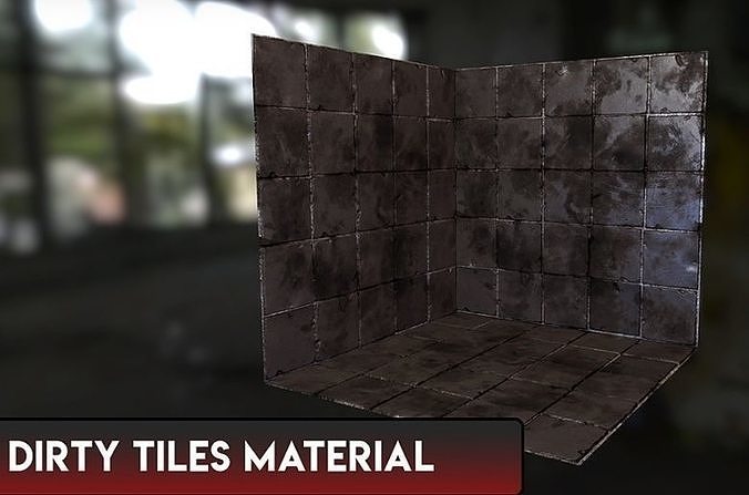 Dirty Tiles Material 3D model