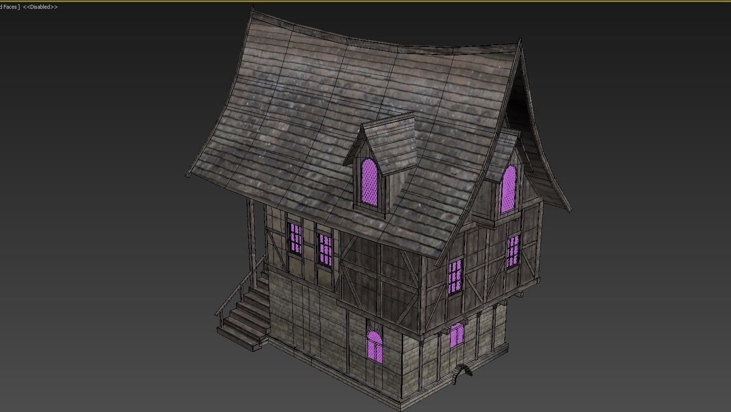 Fantasy Medieval House 04 3D model_7
