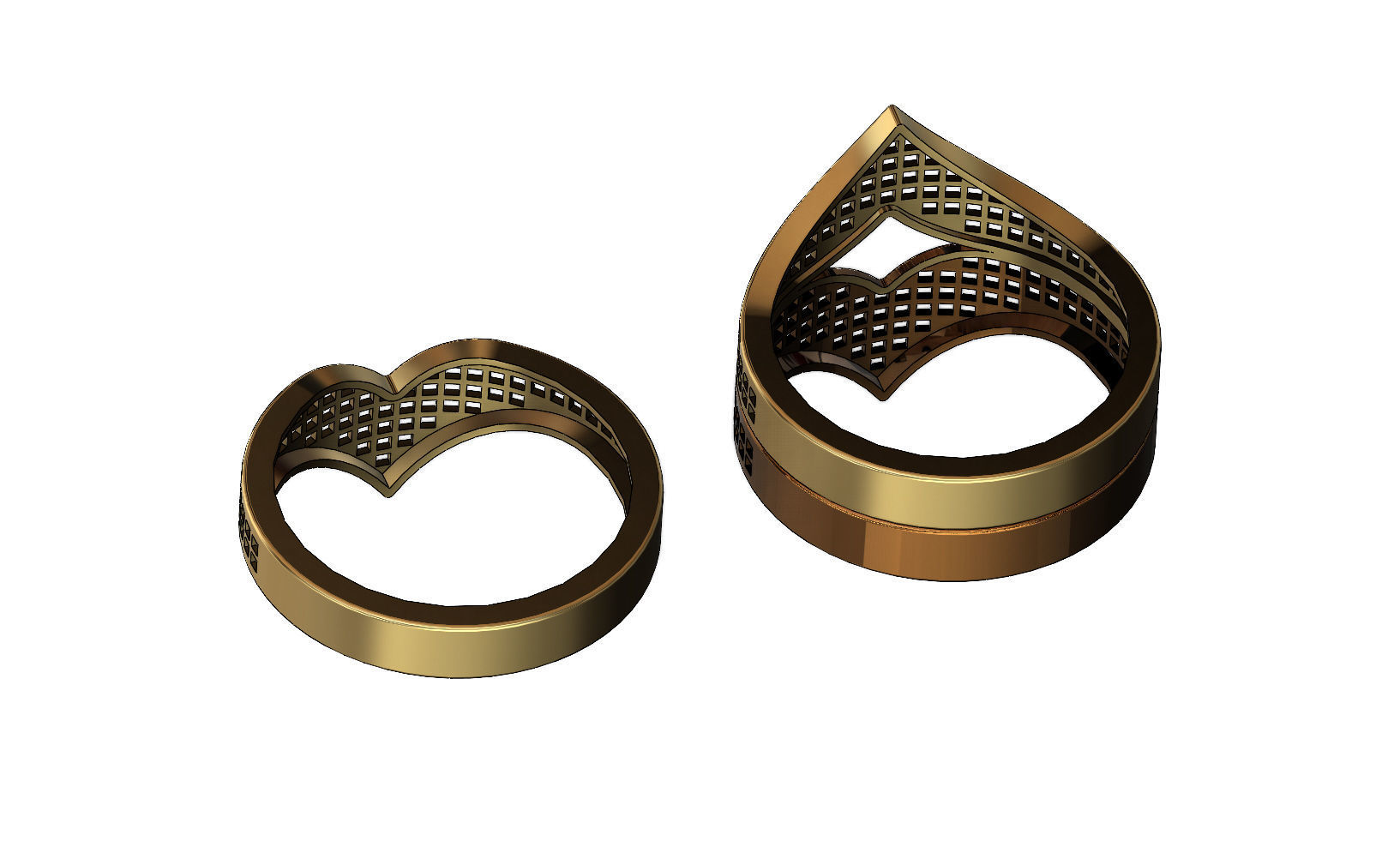Moroccan beldi moucharabieh ring N05 3D print model_5