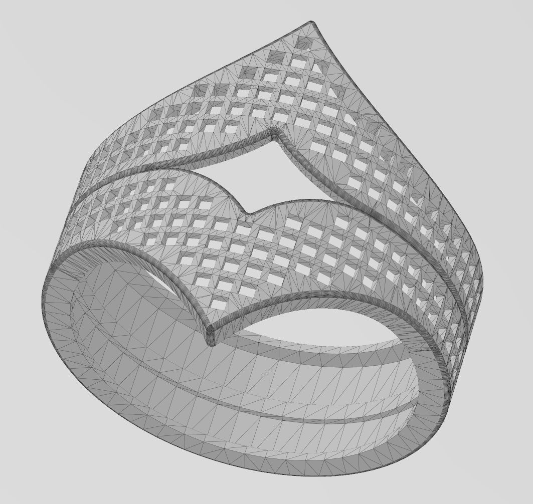 Moroccan beldi moucharabieh ring N05 3D print model_11