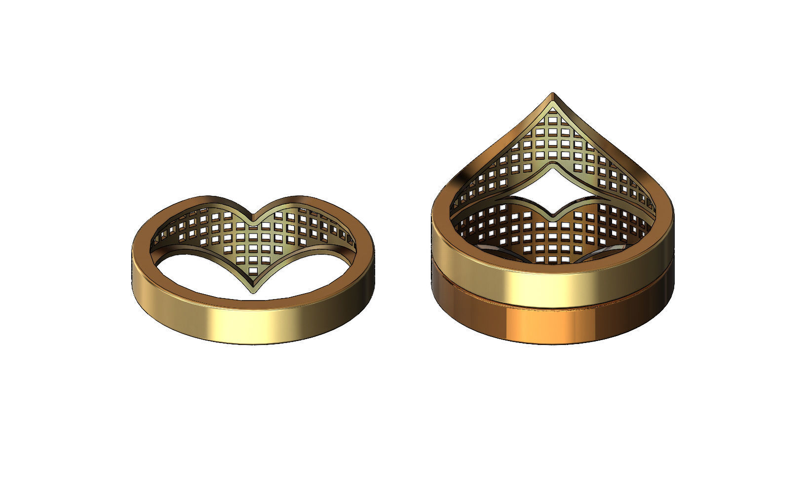 Moroccan beldi moucharabieh ring N05 3D print model_4