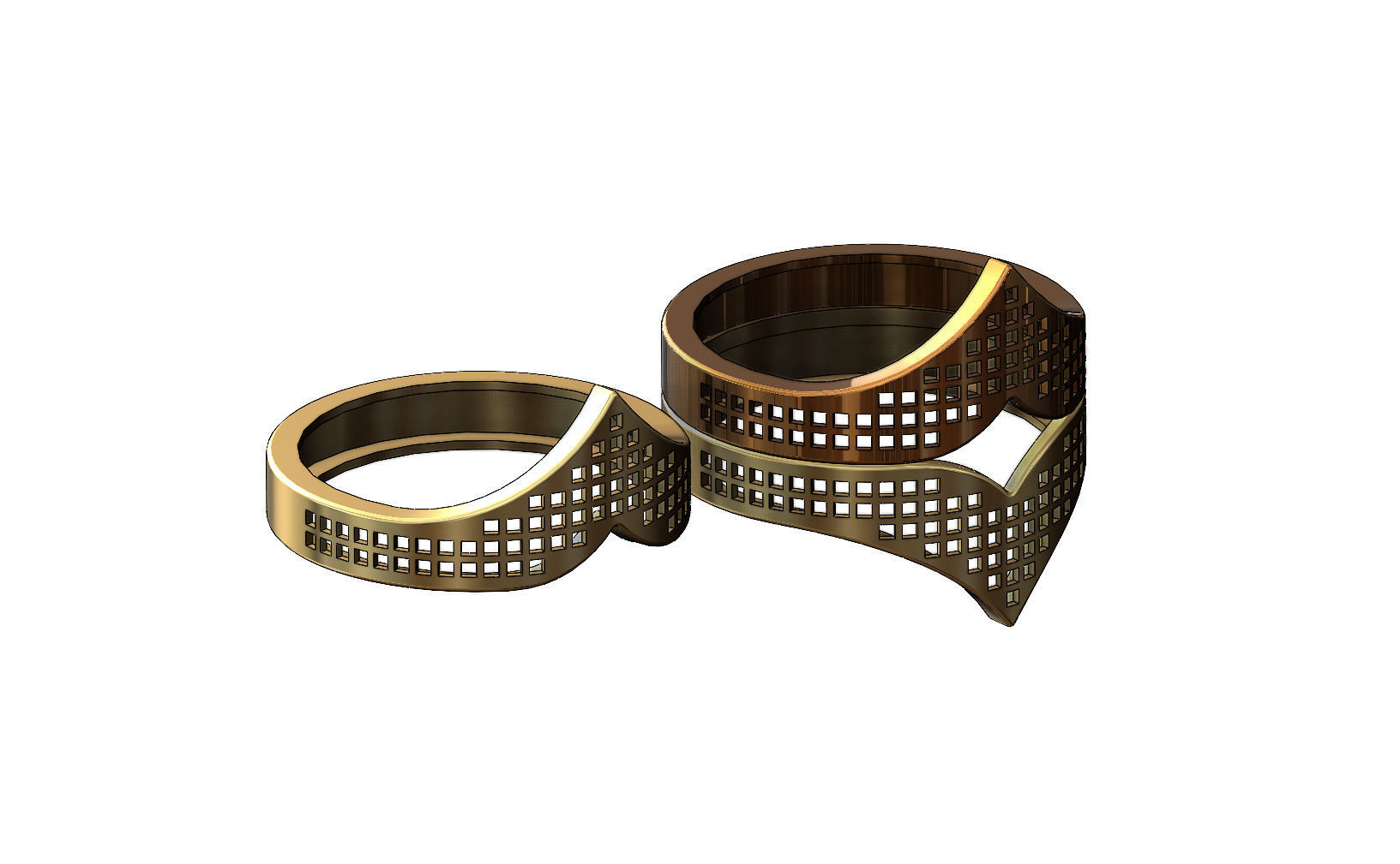 Moroccan beldi moucharabieh ring N05 3D print model_1