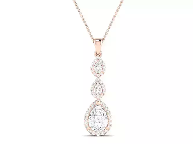 Solitaire wedding engagement women pendant 3dm render detail