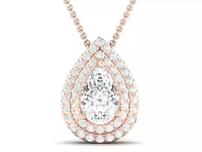Solitaire wedding engagement women pendant 3dm render detail