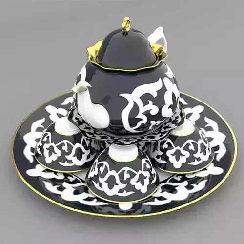 Teaport 3d model tea set