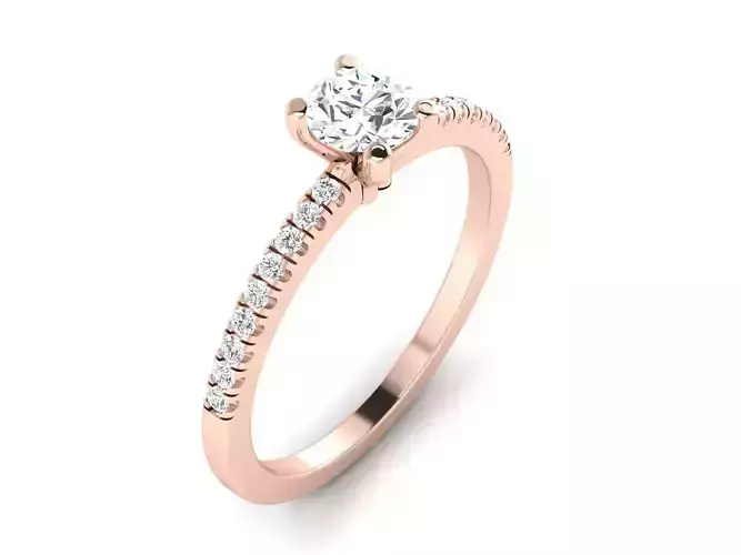 solitaire wedding engagement women ring 3dm render detail