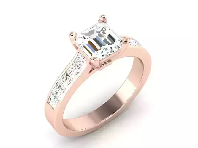 solitaire wedding engagement women ring 3dm render detail