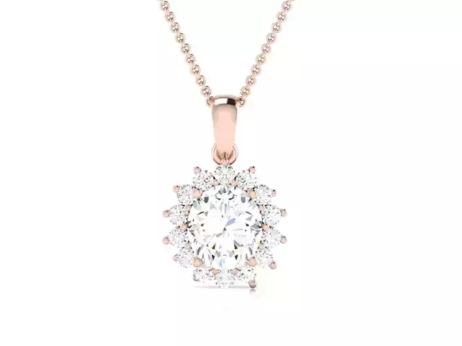 solitaire wedding engagement women pendant 3dm render detail