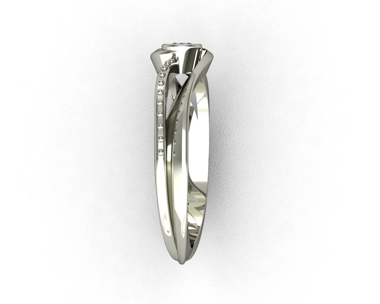 Ring 3D print model silver with aqua topaz stone 3D print model_4