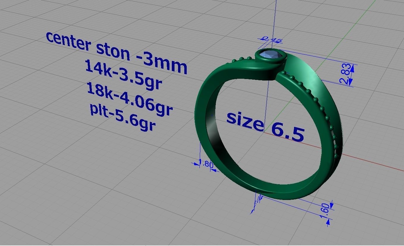 Ring 3D print model silver with aqua topaz stone 3D print model_10