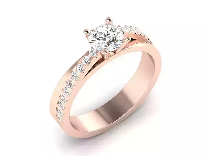solitaire wedding engagement women ring 3dm render detail
