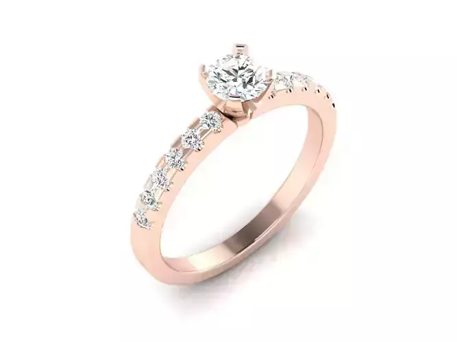 solitaire wedding engagement women ring 3dm render detail