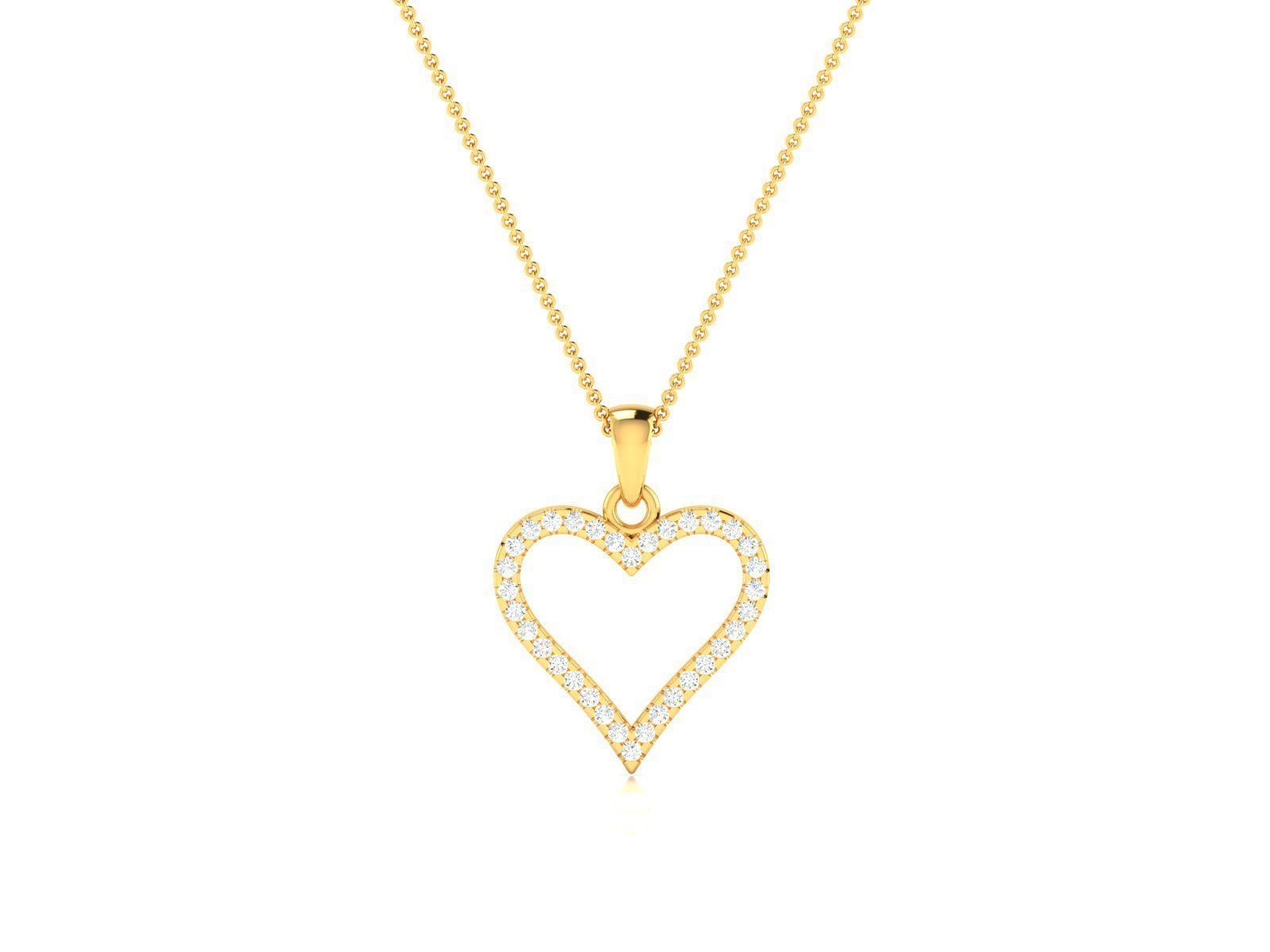 Heart pendant 3dm render detail 3D print model_10