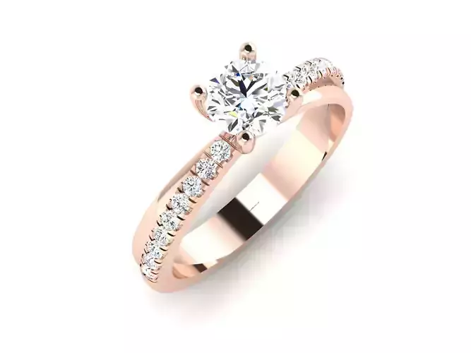 solitaire wedding engagement women ring 3dm render detail