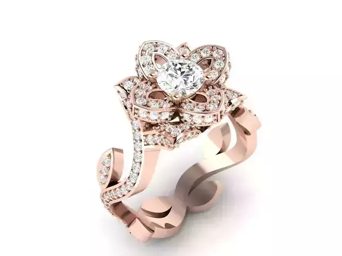 solitaire wedding engagement women ring 3dm render detail