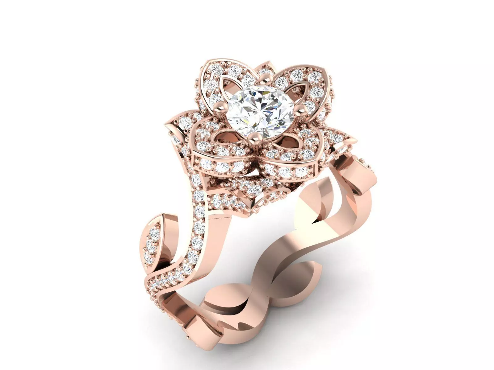 solitaire wedding engagement women ring 3dm render detail 3D print model