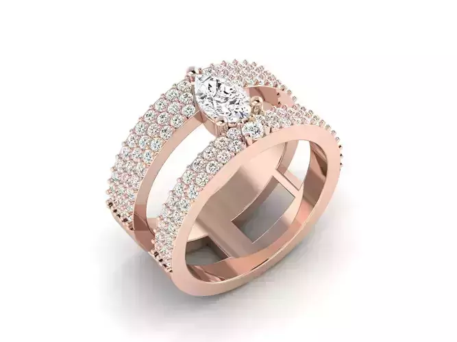 solitaire wedding engagement women ring 3dm render detail