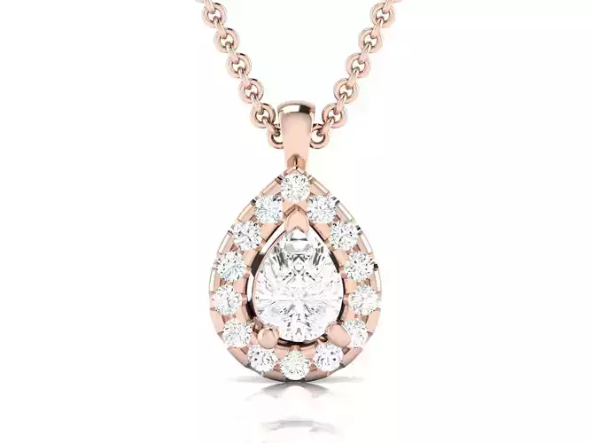 Solitaire wedding engagement women pendant 3dm render detail