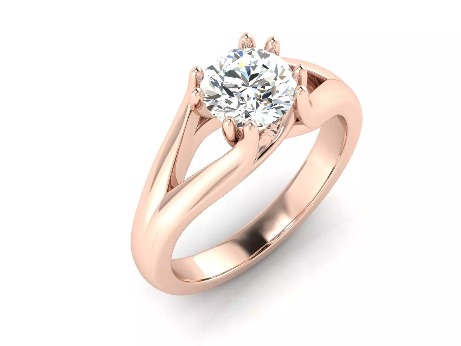solitaire wedding engagement women ring 3dm render detail 3D print model