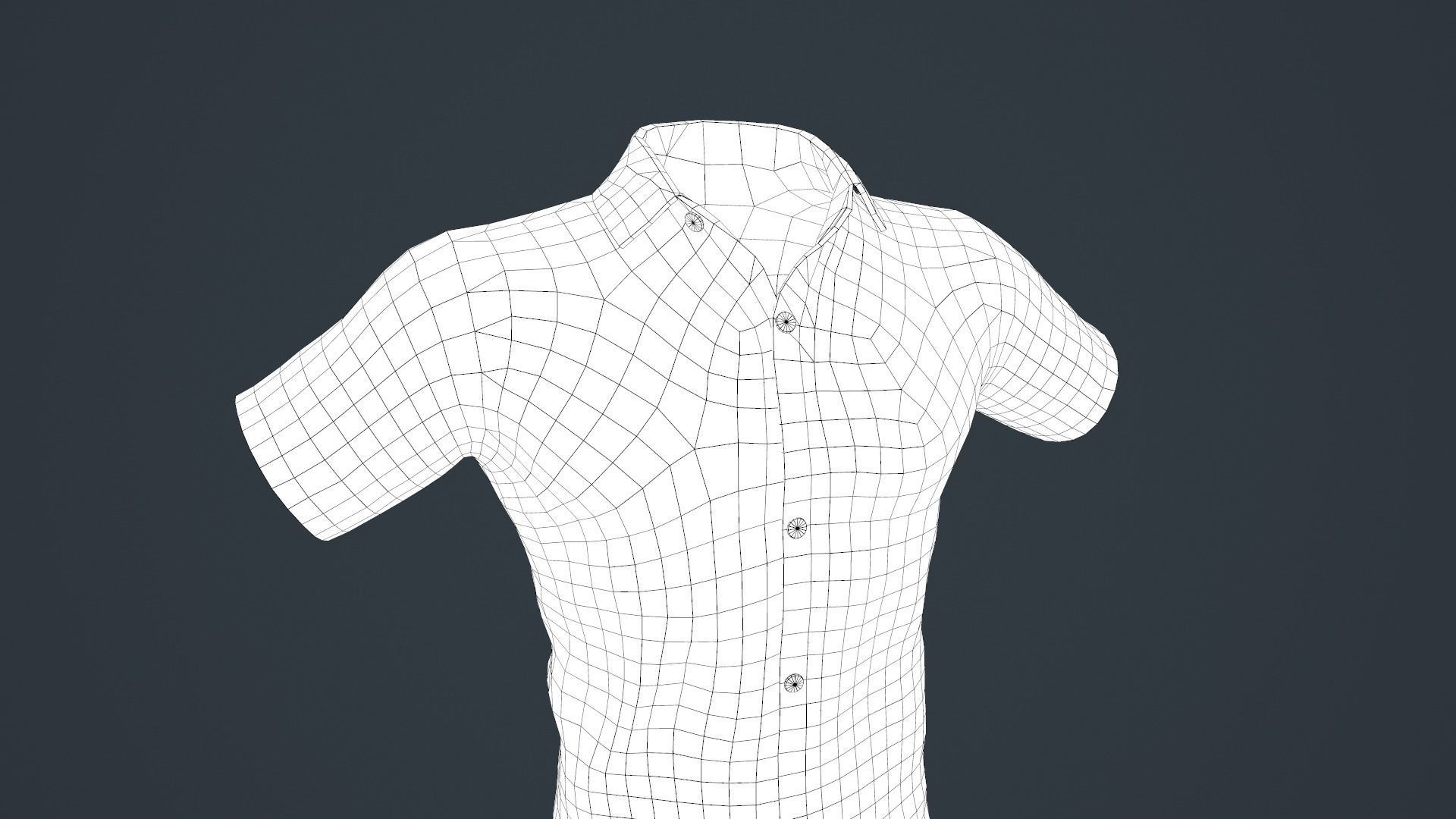 Summer Shirt 1 Low-poly 3D model_22