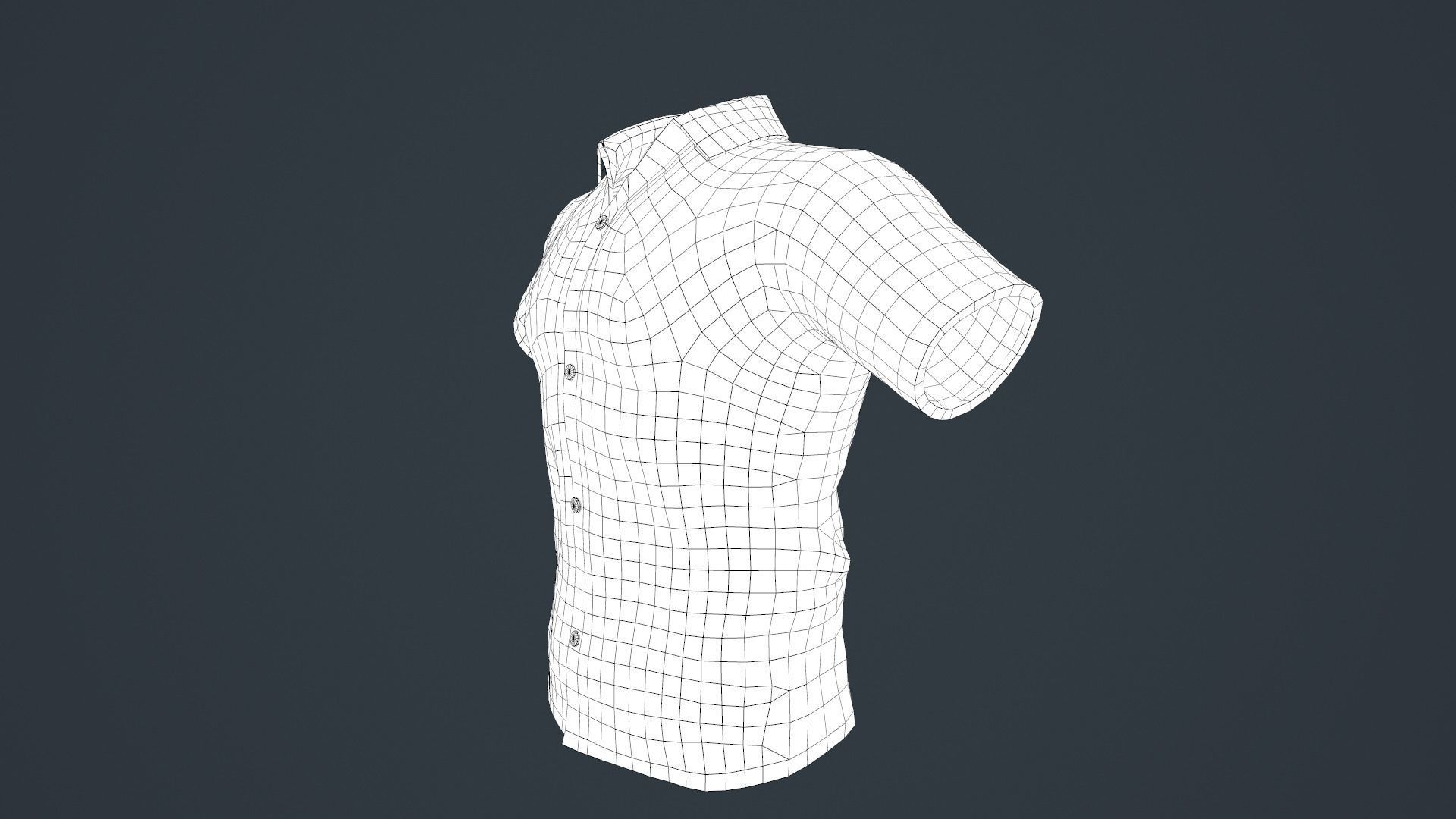 Summer Shirt 1 Low-poly 3D model_21