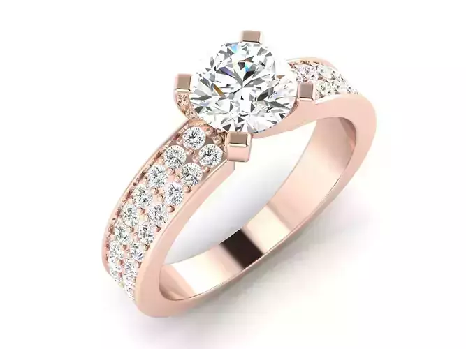 solitaire wedding engagement women ring 3dm render detail