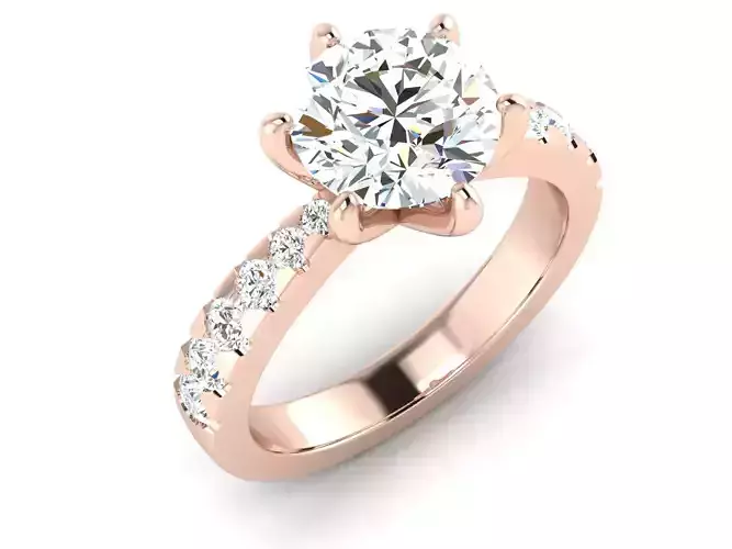 solitaire wedding engagement women ring 3dm render detail