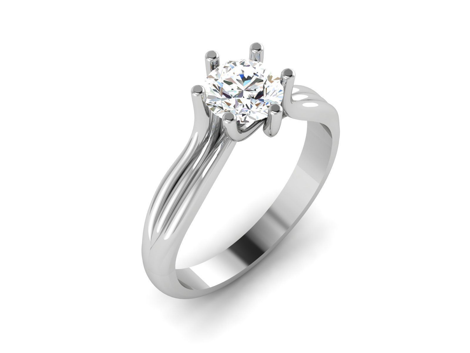 solitaire engagement women ring 3dm render detail 3D print model_1