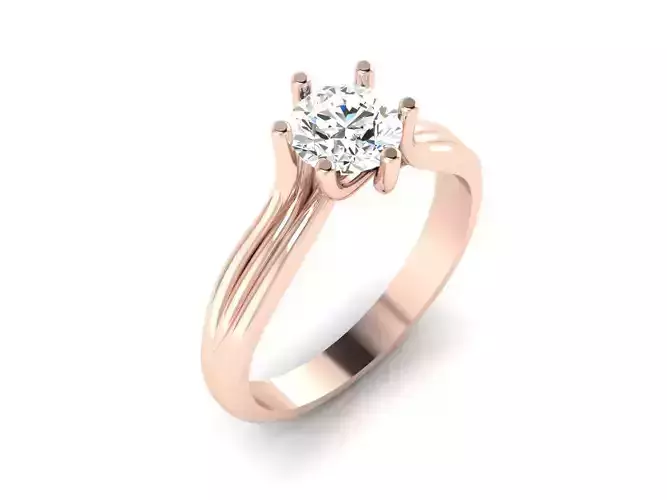 solitaire  engagement women ring 3dm render detail 3D print model