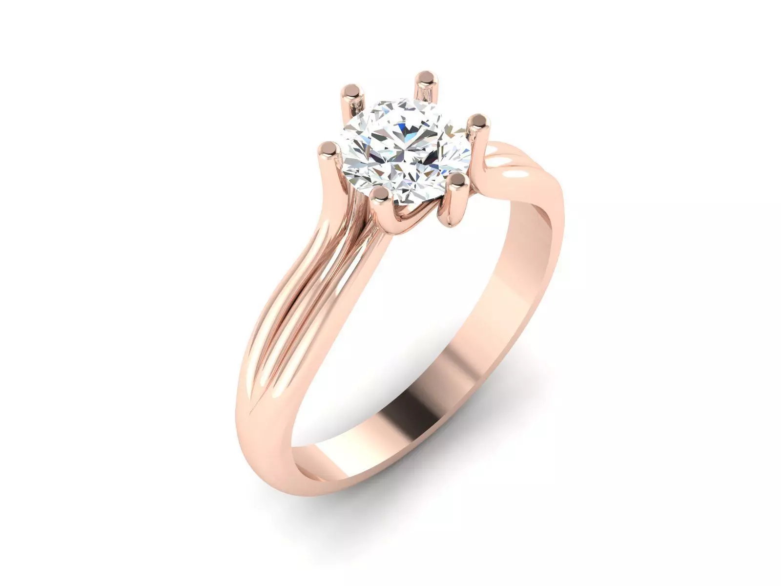 solitaire engagement women ring 3dm render detail 3D print model_0