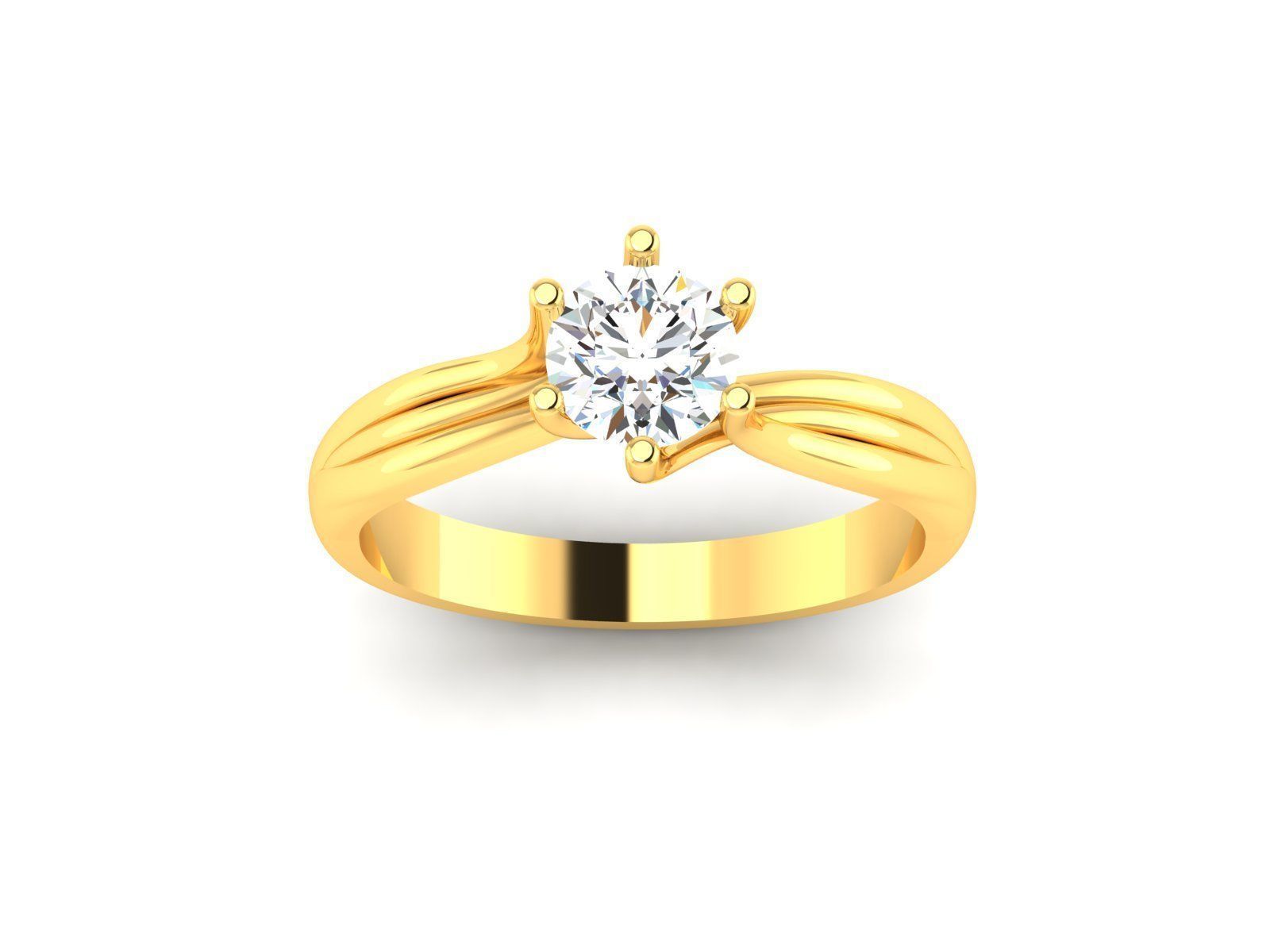 solitaire engagement women ring 3dm render detail 3D print model_10