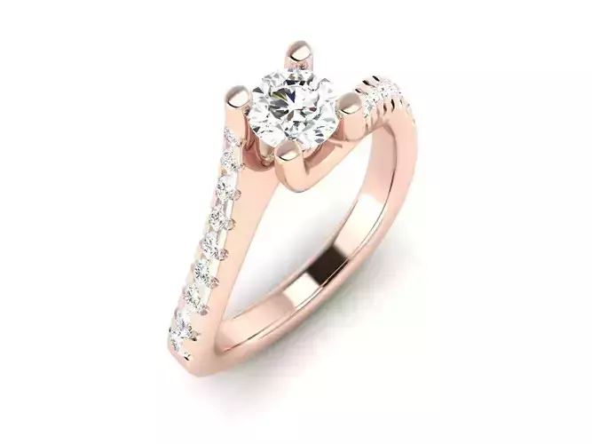 solitaire wedding engagement women ring 3dm render detail