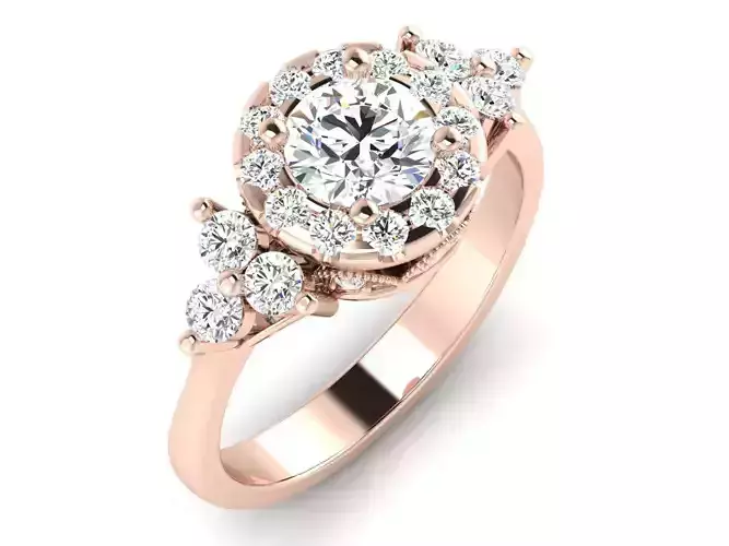 solitaire wedding engagement women ring 3dm render detail