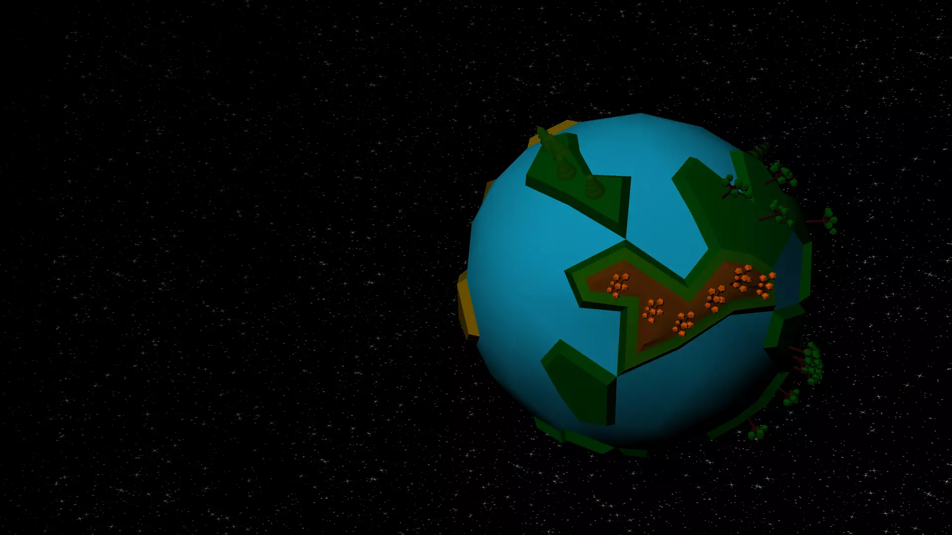polyPlanet earth in animation 3D model_0