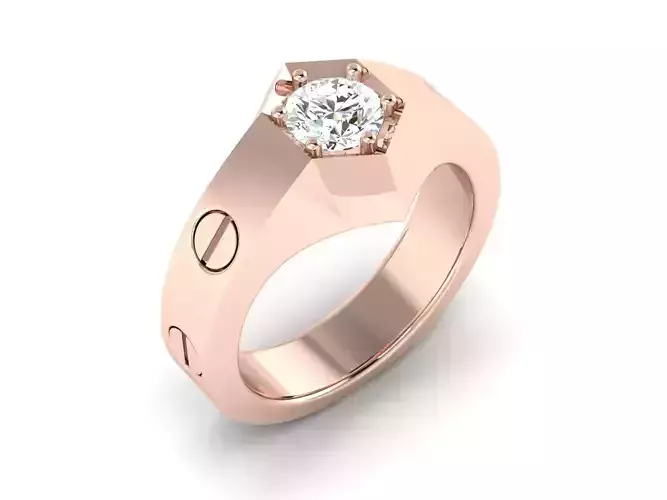 solitaire wedding engagement women ring 3dm render  detail