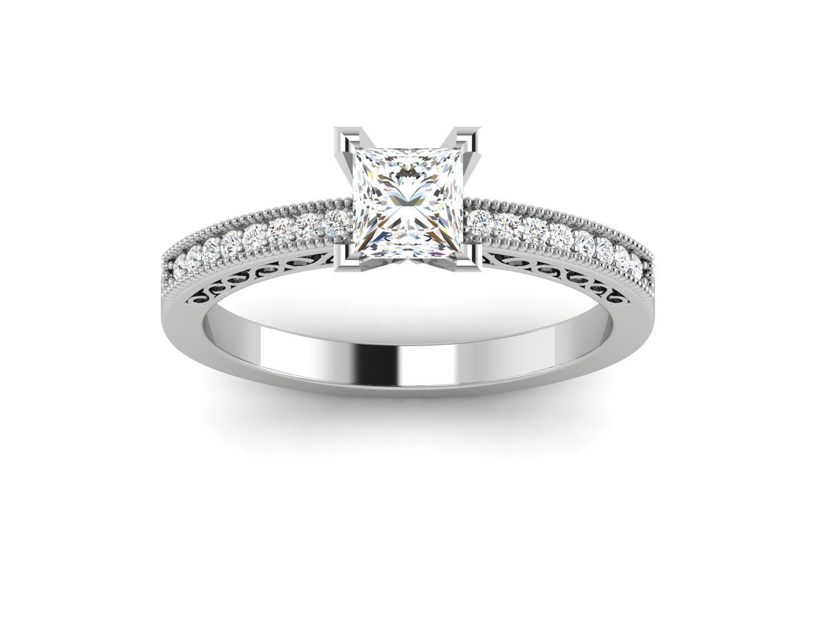 solitaire wedding engagement women ring 3dm 12 render stl detail 3D print model_7