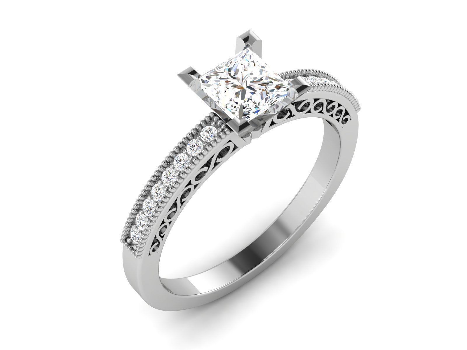 solitaire wedding engagement women ring 3dm 12 render stl detail 3D print model_1