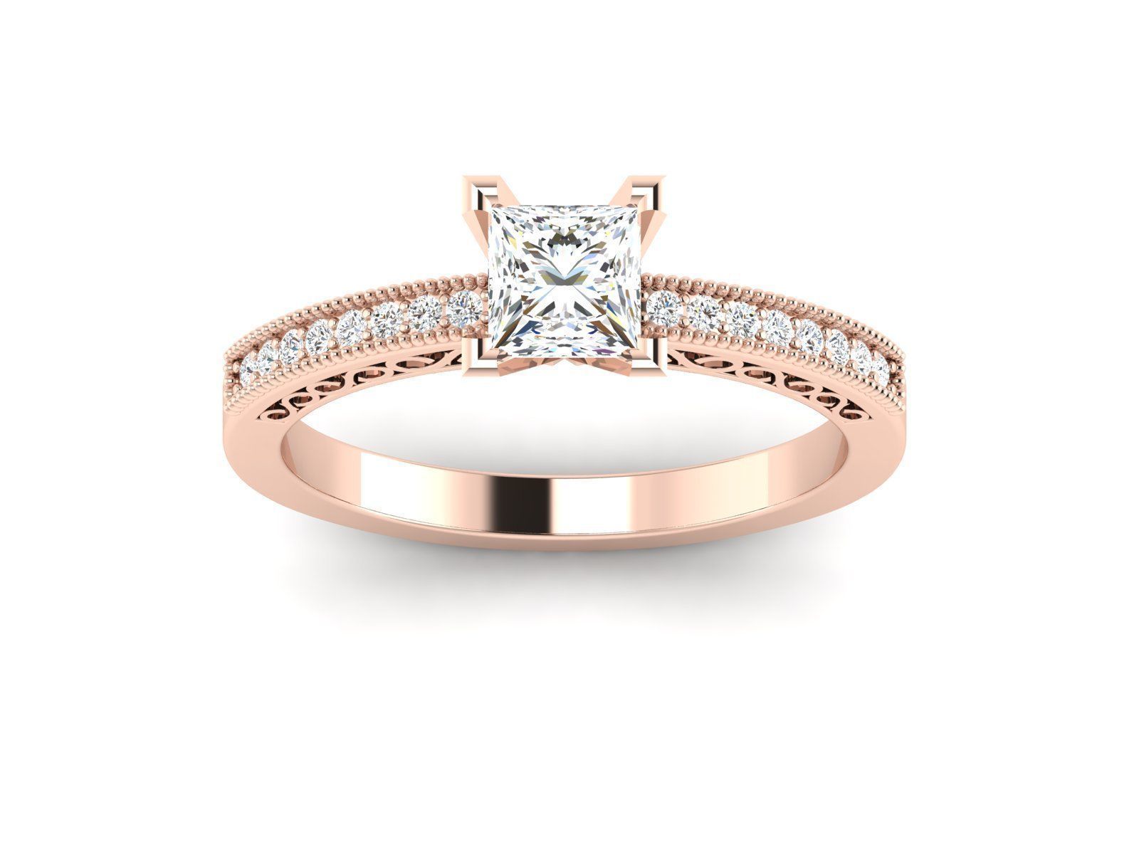 solitaire wedding engagement women ring 3dm 12 render stl detail 3D print model_6