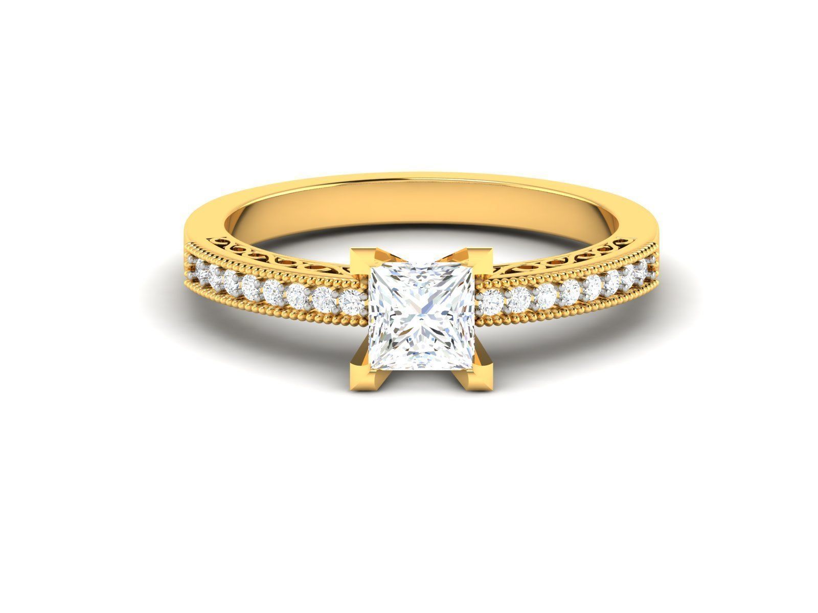 solitaire wedding engagement women ring 3dm 12 render stl detail 3D print model_5