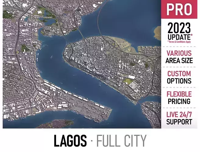 Lagos - 3D City Model Low-poly 3D model